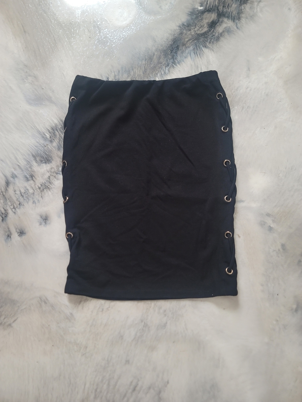 Haute Monde Black Side-Grommet Pencil Skirt